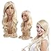 MelodySusie® Blonde Long Curly Wigs - Natural, Fluffy and Sexy Wigs with Free Wig Cap (Light Blonde)