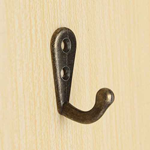 TAPCET 10PCS Kleiderhaken Mantelhaken Haken mit Schrauben Solide europäische Antike Vintage-Kupfer-Legierung für Bad Küche - 4