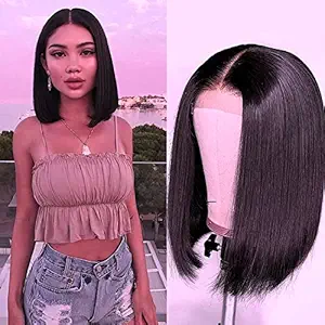 Samyak Women and Girls Full Head Synthetic Short Bob Style Cosplay Party Replacement Hair Wig , Natural Black,M1