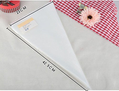 Holzsammlung Disposable Piping Bags, 100 Pack - 16 Inch Extra Thick, Large Non-Slip Icing Bags Plastic Pastry Bag for Baking Supplies,Cupcakes,DIY Cake Decoration Supplies #3