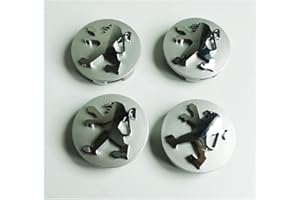 XLUCBS 4 Pcs Car Aluminum Alloy Hub Centre Caps Wheel Center Tire Emblem Cover, for Peugeot 206 308 307 207 208 3008 407 508 2008 60MM Rims Sticker Styling Decorate Accessories