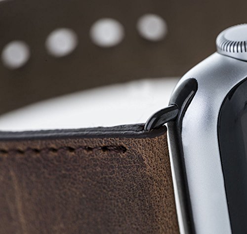Solo Pelle Apple Watch Series 1 & 2 „Watch“ Leder Armband Uhrenband mit passendem Uhrenadapter Connector Erstatzband Strap - 3