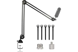 BOMGE Braccio per microfono da gioco resistente, braccio regolabile per microfono da studio per palla di neve blu, blu palla di neve ICE, Blue Yeti, radio Broadcasting e gaming