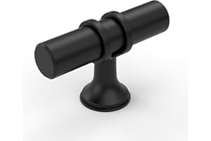 Amerdeco UK0002 Lot de 10 boutons de meuble noir en alliage d'aluminium avec vis, pour cuisine, armoires et tiroirs