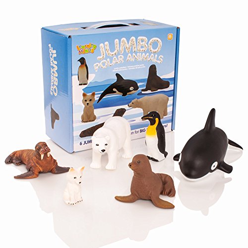 Learning Minds Set of 6 Jumbo Polar Animal Figures - 18 Months +