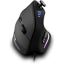 Zelotes Souris De Jeu Verticale Avec Joystick, 10 000 DPI, 11 Boutons Programmables, Souris D'ordinateur Filaire USB, Souris De Jeu Optique Pour Ordinateur Portable, PC, Mac