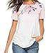 Produktbild OSYARD Damen Tops, Frau Lässige Bluse mit Blumendruck Kurzarm Tuniken Rundhals T-Shirt
