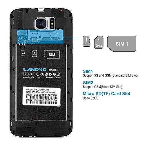 Landvo S7 - 3G Smartphone Libre Android 5.1 (Pantalla 5.0