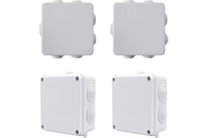 NOHJER 4PCS Waterproof Junction Box, IP65 100 * 100 * 70 mm /IP55 85x85x50mm ABS Outdoor Cable Enclosure Junction Box for Indoor Outdoor Electronics Cable (2PCS 85x85x50mm+2PCS 100x100x70 mm)