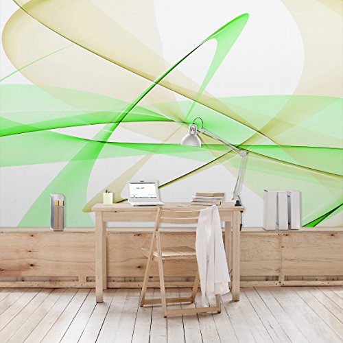 Apalis Vliestapete Transparent Waves Fototapete Breit | Vlies Tapete Wandtapete Wandbild Foto 3D Fototapete für Schlafzimmer Wohnzimmer Küche | grün, 95040