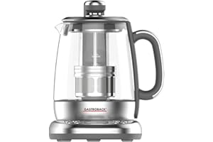 ‎GASTROBACK GASTROBACK Teeautomat - Teekocher elektrisch - automatischer Teezubereiter - Teemaschine für losen Tee und Teebeutel, Wasserkocher mit Teesieb und Temperatureinstellung, Teekocher mit Siebeinsatz
