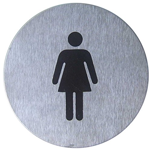 Cablematic BO03 Señal WC señoras, Acero Inoxidable, Gris Plateado, 7x7x1 cm