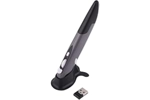 cigemay Stylo de Souris Optique sans Fil 2,4 GHz, Mini Souris Air Plug & Play écriture Manuscrite USB Souris réglable 500/1000 DPI pour Ordinateur Portable/Ordinateur/PC/Tablette(Gris)