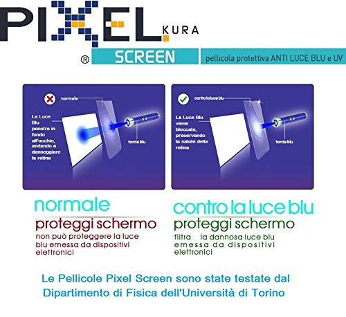 Pixel, Film für Computer von bis zu 21,5″ Univ. Von Turin tested- Anti Blau und UV-Licht, kratzfest und blasenfrei – Für Komfortables betrachten - 6