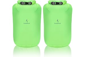 DESOTO Bolsa Impermeable - Juego de 2 Bolsas Secas 10L/20L/40L/70L, Ligeras Bolsas Secas para Deportes Acuáticos al Aire Libre, Cierre de Seguridad, para Kayak/Rafting/Natación (Verde,20L)