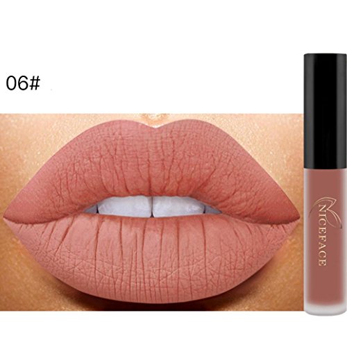 Beliebter Lippenstift, Yogogo Lip Matte Liquid Lipstick Wasserdichte Lip Gloss Make-up (#6)