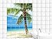 Produktbild Graz Design 761242_20x25_50 Fliesenbild Bad Küche Natur Fliesenaufkleber Fliesen Dekor Sticker Kachel Palme mit Meerblick Fliesengröße 20x25cm (Anzahl Fliesen = 2 breit und 3 hoch)