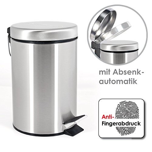 bremermann® Treteimer, mit Absenk-Automatik, Anti-Fingerabdruck, 3 L, matt, 6809