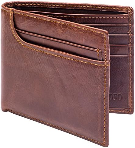 RFID Blocking Genuine Leather Thin Natural Wallet Card case Wallet for men