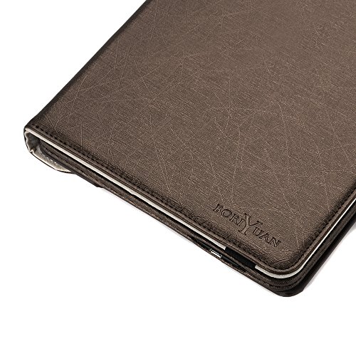 Ipad 9.7 Bluetooth Tastatur Hülle, Boriyuan 360 Grad drehbar Leder Case Schutz Tasche Cover mit Bluetooth Wireless Tastatur (Deutsche QWERTZ) keyboard case für Apple iPad 9,7 Zoll 2017 (Braun) - 9