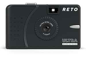 RETO Ultra Wide und Slim 35 mm Wiederverwendbare Tageslicht-Filmkamera – 22 mm Weitwinkelobjektiv, fokusfrei, leicht, einfach zu bedienen (Dunkelgrau)