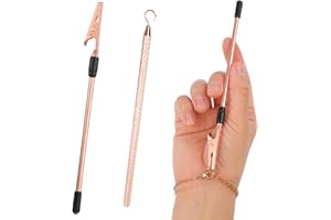 XYTAHDM Lot de 2 outils d'aide au port de bracelets, crochet et clips de fixation de bijouxpour fermoir à bijoux portable à dégagement rapide, pour collier, bracelet, montre, fermeture éclair (Rose Gold)