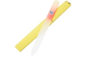 Lima de uñas de cristal checo Bona Fide Beauty, 1 pieza de lima de uñas de cristal (amarillo/naranja). Lima de Uñas para Uñas Naturales - Fabricada en la UE