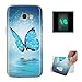 Produktbild TPU Hülle für Samsung Galaxy A3 2017 Hülle, ZCRO Schutzhülle Weich Silikon TPU Leuchtend Kreativ Handyhülle Bunte Muster Etui Case Bumper Tasche Cover Schale Ultra Dünn Rückseite Flexibel Handytasche Hüllen mit Stift für Samsung Galaxy A3 2017 / A320 (Blau Schmetterling)