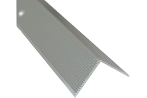 Dalsys Treppenkantenprofil Vinyl, Laminat zum Schrauben Silber 200cm x 42mm x 20mm Winkelprofil aus Aluminium eloxiert