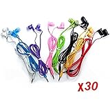 JustJamz 30 Pack 3.5mm Stereo In-Ear Earbud Headphones - Earphones (Assorted Colors)