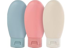 ZHIHUITL Allenamento Set di 3 Bottiglie da Viaggio, da riempire, flaconi in plastica, 60ml Contenitori Riutilizzabili Comprimibili, per Shampoo, Balsamo, Crema
