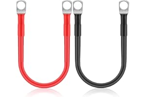 ‎THLEVEL Thlevel Auto 12V Batteriekabel Kupferkabel 30cm 16mm²/5AWG Batterie Kabel mit Ringösen für Motorrad Solar Wohnmobil LKW 2 Stücke