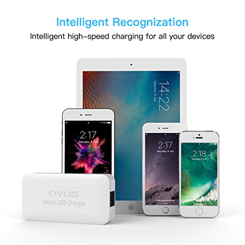 OVOS USB Ladegerät 8-Port 40W/8A Smartes Mehrfachanschluss Ladegerät für Smartphones, Tables, Externe Akkus und andere USB-fähige Geräte (Weiß) - 5