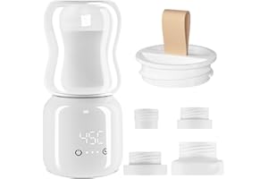 AGRDEED Flaschenwärmer Baby Unterwegs, Tragbarer Flaschenwärmer für unterwegs, Babyflaschenwärmer mit Temperatur, 4 Adapters, Aufladbar Über USb, Tragbarer Flaschenwärmer für Reisefreundlich