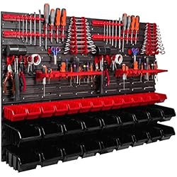 Étagère murale porte-outils 1152 x 780 mm, 32 pièces Étagère de rangement modulable pour outils avec boites de rangement.