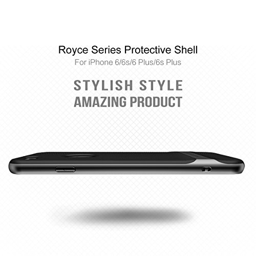 Funda ROCK Royce iPhone 6 6s Plus Case  Netted Texturizado  Doble Capa  Dos Colores  Apple Logo  PC TPU  Agujero Honda Tel  fono Caja Caso para Apple iPhone 6 6s Plus 5 5 inch  - Gris de hierro