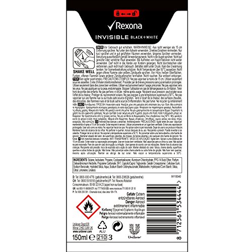Rexona Men Deospray Invisible Black + White Anti-Transpirant, 6er Pack (6 x 150 ml) - 2