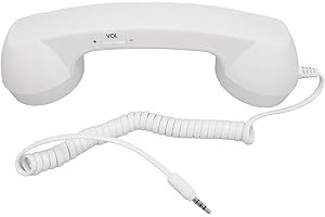 SXHLSELLER Słuchawka Telefoniczna do Telefonu Komórkowego, Retro Słuchawka Telefoniczna 3,5 Mm Odporna na Promieniowanie Przewodowy Odbiornik Telefonu Komórkowego do Smartfona (Biały)