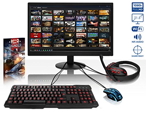 VIBOX Centre Komplett-PC Paket 4XS Gaming PC – 4,0GHz AMD FX Quad-Core Prozessor, GTX 1050 GPU, Super, Desktop Gamer Computer mit Spielgutschein, 22″ HD Monitor, Gamer Tastatur & Mouse, Rot Innenbeleuchtung, lebenslange Garantie* (3,8GHz (4,0GHz Turbo) Superschneller AMD FX 4300 Quad-Core Prozessor CPU, Nvidia GeForce GTX 1050 2GB Grafikkarte GPU, 16GB DDR3 1600MHz RAM, 2TB Festplatte, Raijintek CPU Kühler, 400W 85+ Netzteil, Vibox rotes Gehäuse, AM3+ Mainboard, Ohne Windows Betriebssystem) - 2