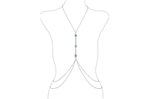 JeryWe Rhinestone Cadenas Cuerpo Collar Fiesta de la chispa de cristal del sujetador del vientre Cadena para Mujeres Adolescentes Chicas Sexy Bikini Arnés Nightclub Playa Cadena Joyería Ajustable