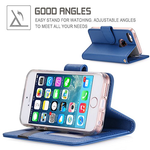 iPhone SE Case, iPhone 5S Case, iPhone 5 Case, Fyy [Top-Notch Series] Premium PU Leather Wallet Case Protective Cover for Apple iPhone SE (2016 Release) / 5S / 5 Navy