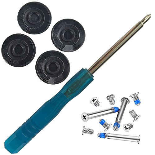 JSDL 4 x Case Fuß Gummifüße + Schrauben Schraubendreher Kit Set Ersatz für Apple Macbook Pro A1278 A1286 A1297 13 15 17 (nicht für Retina-Display)