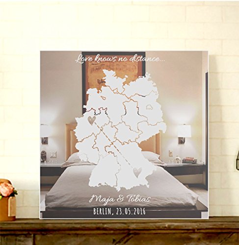 Motivspiegel "Liebe kennt keine Grenzen mit Gravur" Wanddeko & Wanddekoration Spiegel mit Gravur schöne Geschenkidee für den Partner/in – Personalisierbar Size 15 x 15 cm