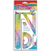Cetvel Takımı Kırılmaz Esnek Silikonlu Kırılmaz 3'L&uuml; G&ouml;kkuşağı 20 Cm 1 Paket Cetvel Seti