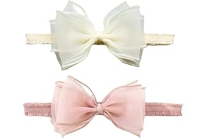 LuLiyLdJ 2-teilighaarband mädchen haarband baby mädchen haarband baby Baby Bogen Stirnband, elastisches Stirnband für Neugeborene und Kleinkinder