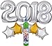 Produktbild Silvester Partyzubehör Helium Ballongas Set: 0,41m³ Ballongas, Folienballons, 2018 Zahlen, Eiknäuel