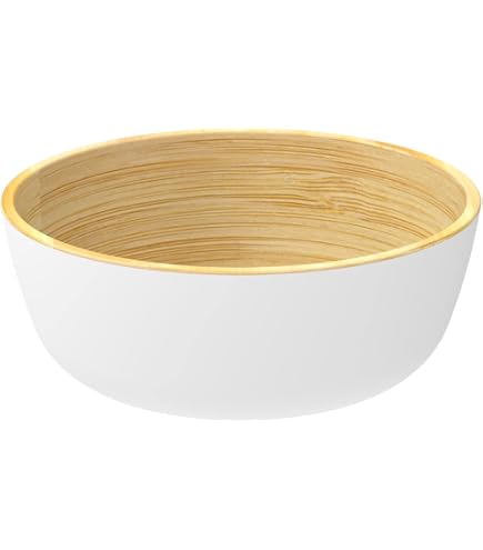 Nuts Bambus Bowl weiss Grsse L | 22cm Durchmesser | natrliche Bowls aus  Bambus | plastikfrei | Obstschale | Salatschssel : Amazon.de: Kche,  Haushalt & Wohnen