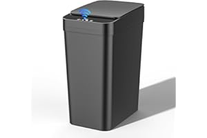 Glovios Pattumiera Bagno, 12 L Pattumiera Cucina con Coperchio, Pattumiera con Sensore Stretto, Ricaricabile, Pattumiera Automatica Silenziosa E Impermeabile, Impermeabile, per Bagno,Cucina,1200mah