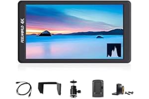FEELWORLD F570 On-Camera Monitor,5.7″, 4K HDMI Input/Output, 1920x1080, Full HD, Rec.709, Ultra-Thin, Multiple Connection Camera Options, Built-in Sunshade