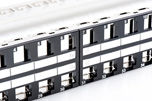DIGITUS Professional DIGITUS Modulares Patch Panel, geschirmt, 48-Port, Beschriftungsfeld, 1HE, Rack Mount, schwarz - 5